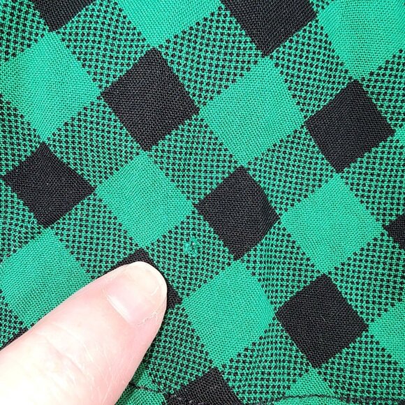 Women's Hot Topic Black Green Check Pleated Dress XL Pockets Sleeveless Zip - Picture 5 of 12